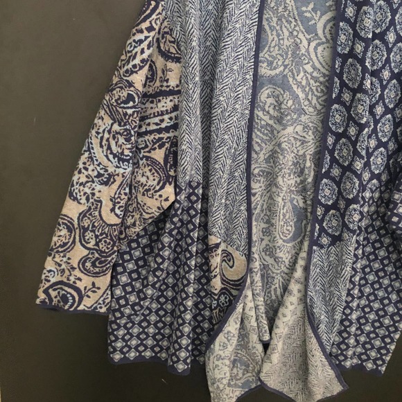 J. Jill Blue and Cream Patterned Cardigan - Picture 4 of 10